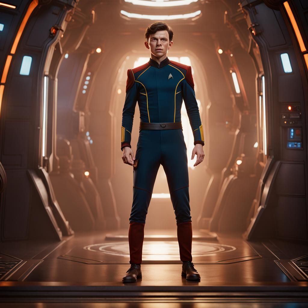 Tom Holland as Starfleet Officer: Detailed Matte Painting