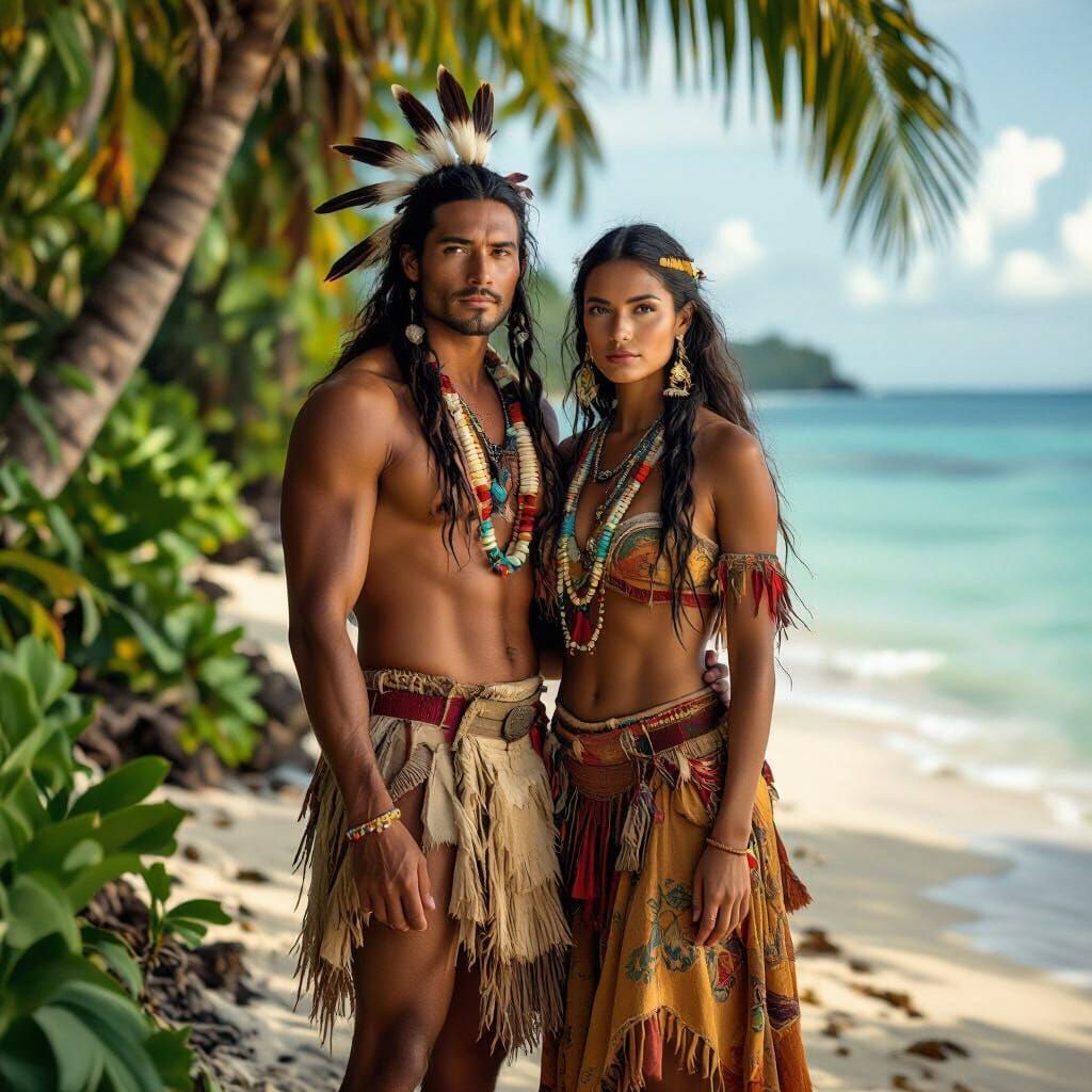 Diverse People on Tropical Beach, Professional Photography