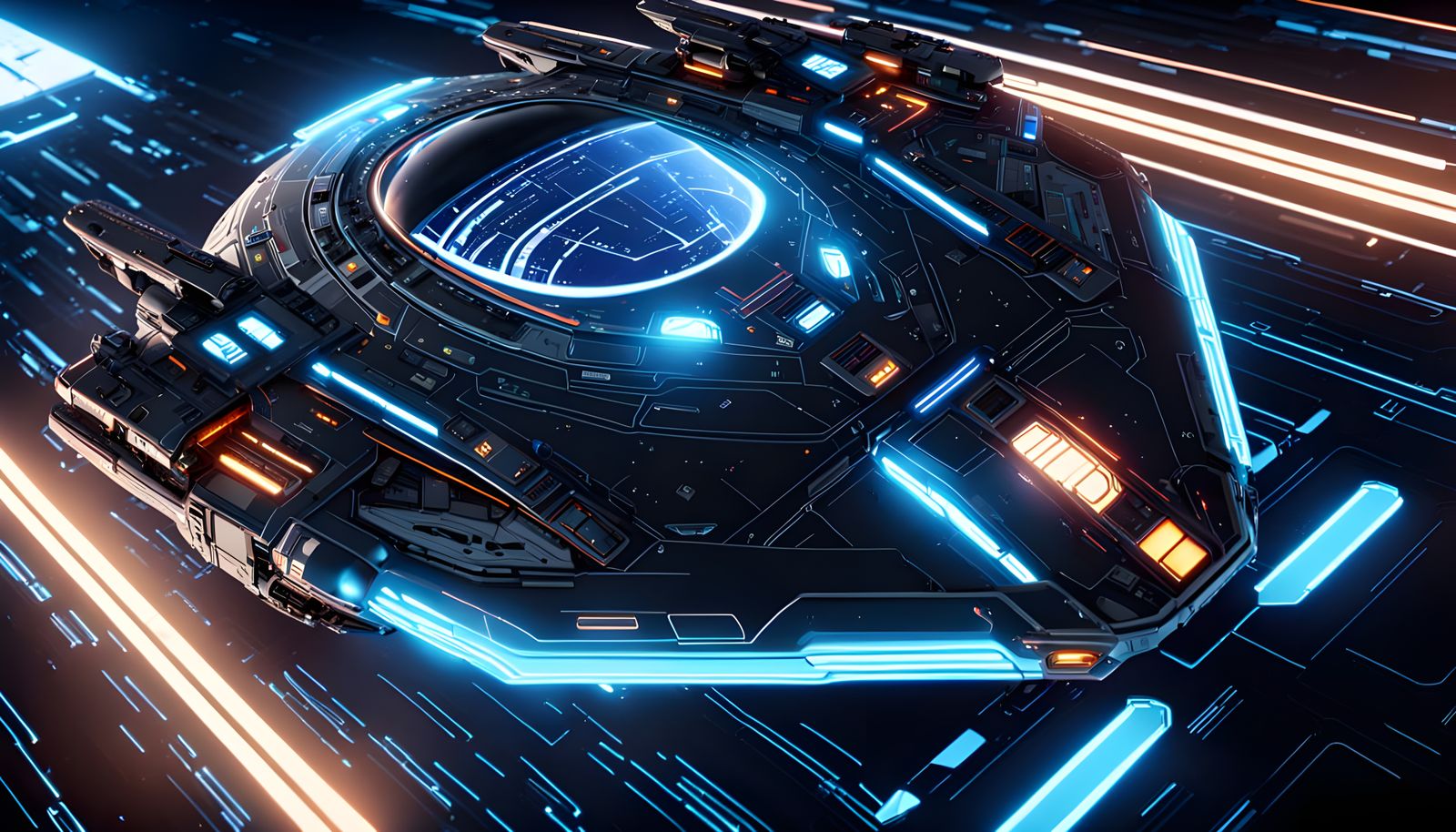 Hyper-Realistic Interdimensional Spaceship in Sci-Fi Style