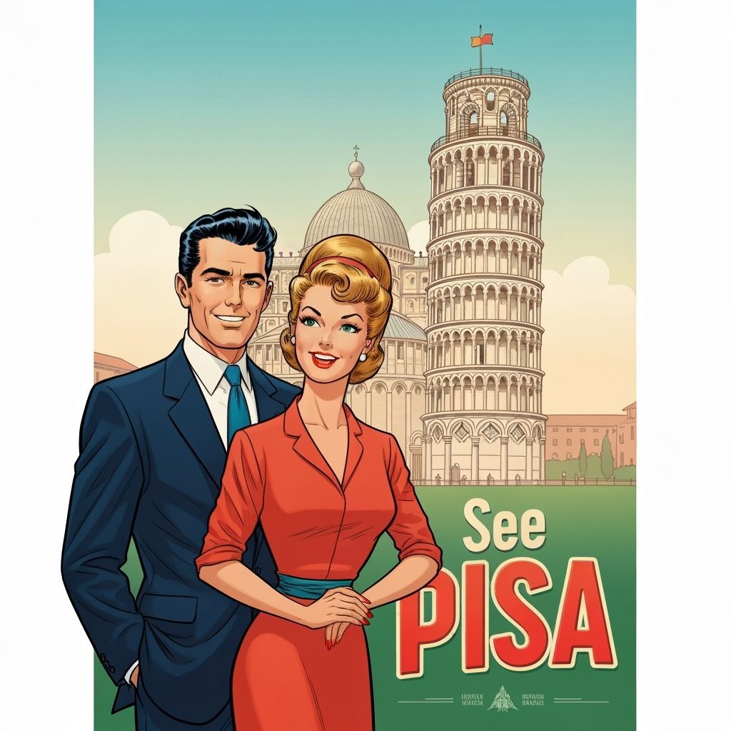 1950s Italian Travel Poster: See Pisa