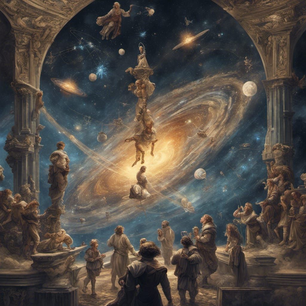 Merge the grandeur of classical Renaissance art with the won...