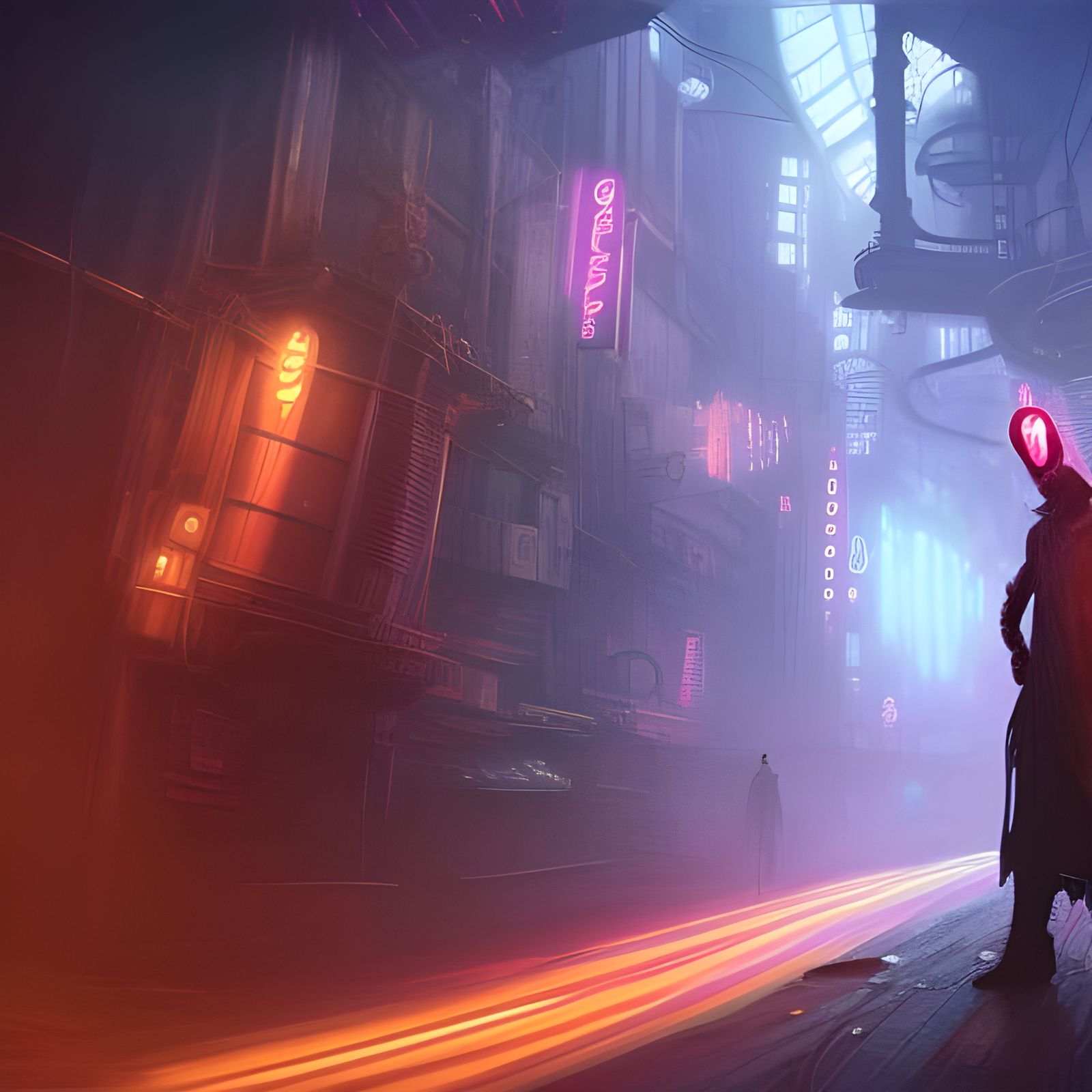 Steampunk Merchant in Neon Metropolis