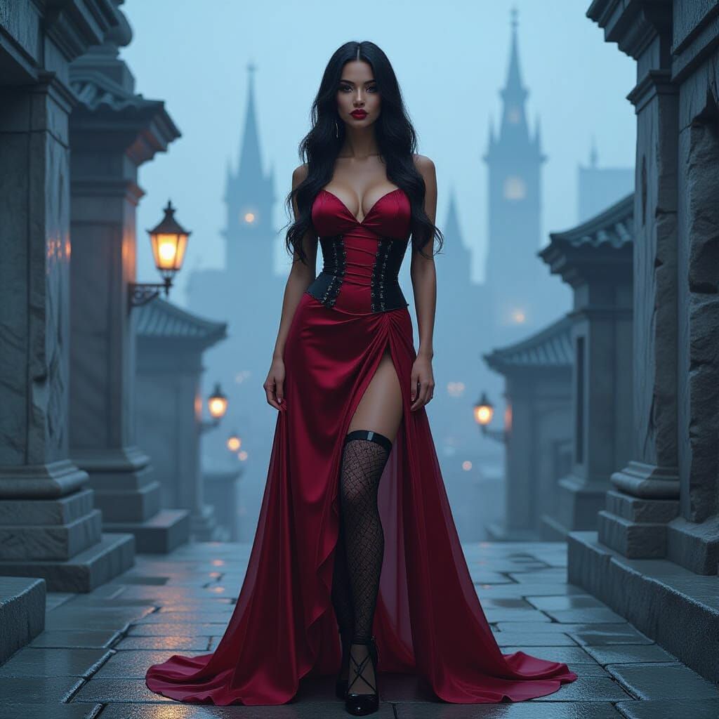 Time Traveler in Cyberpunk Cityscape, Neon Art Style