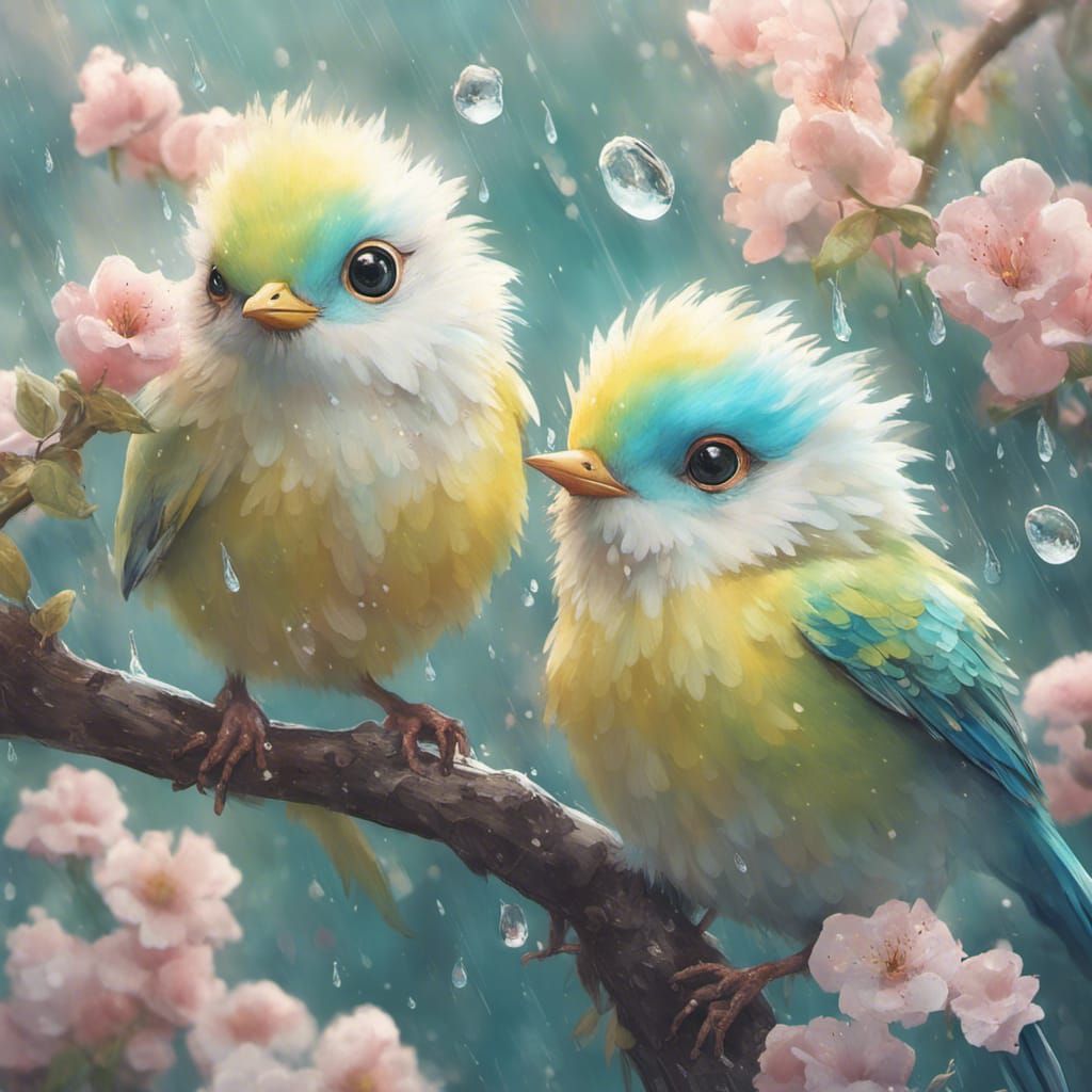 Yellow Pastel Birds