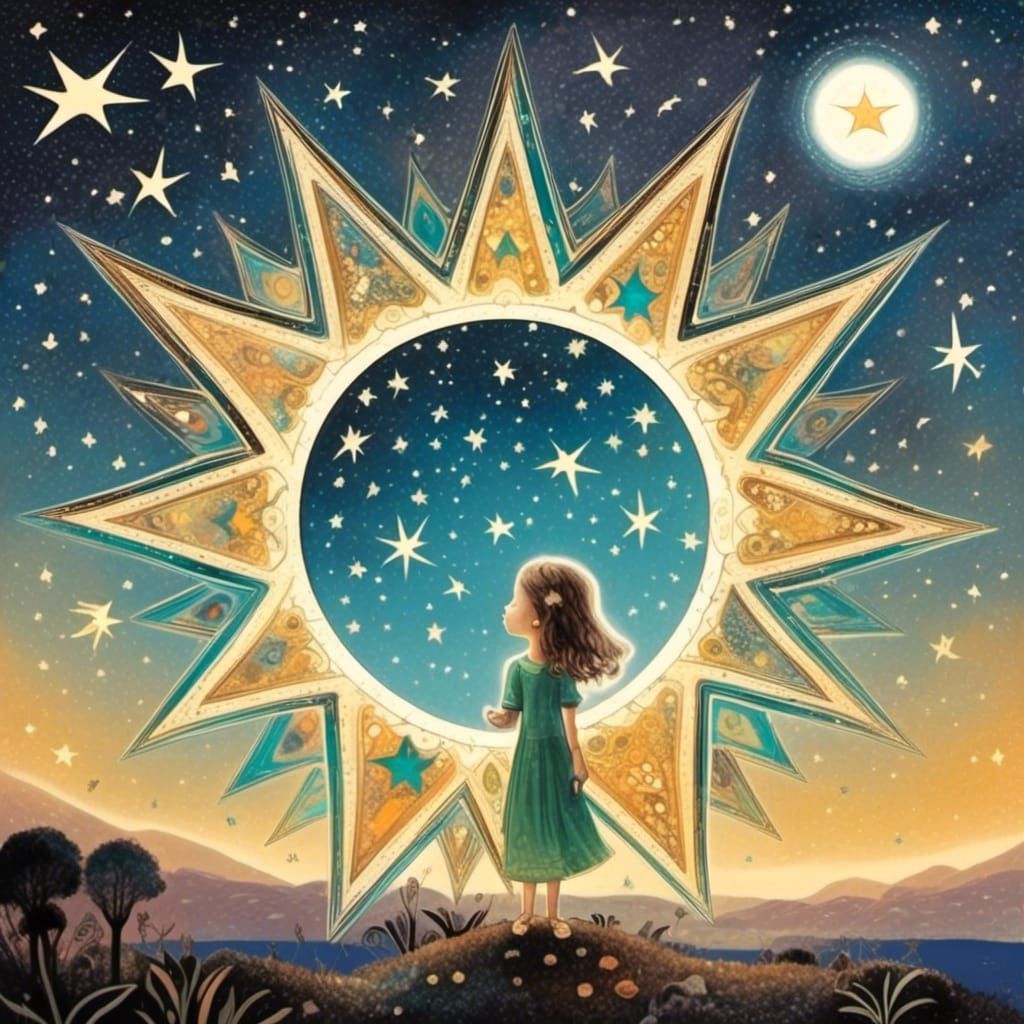 Storybook Illustration of a Wishing Star