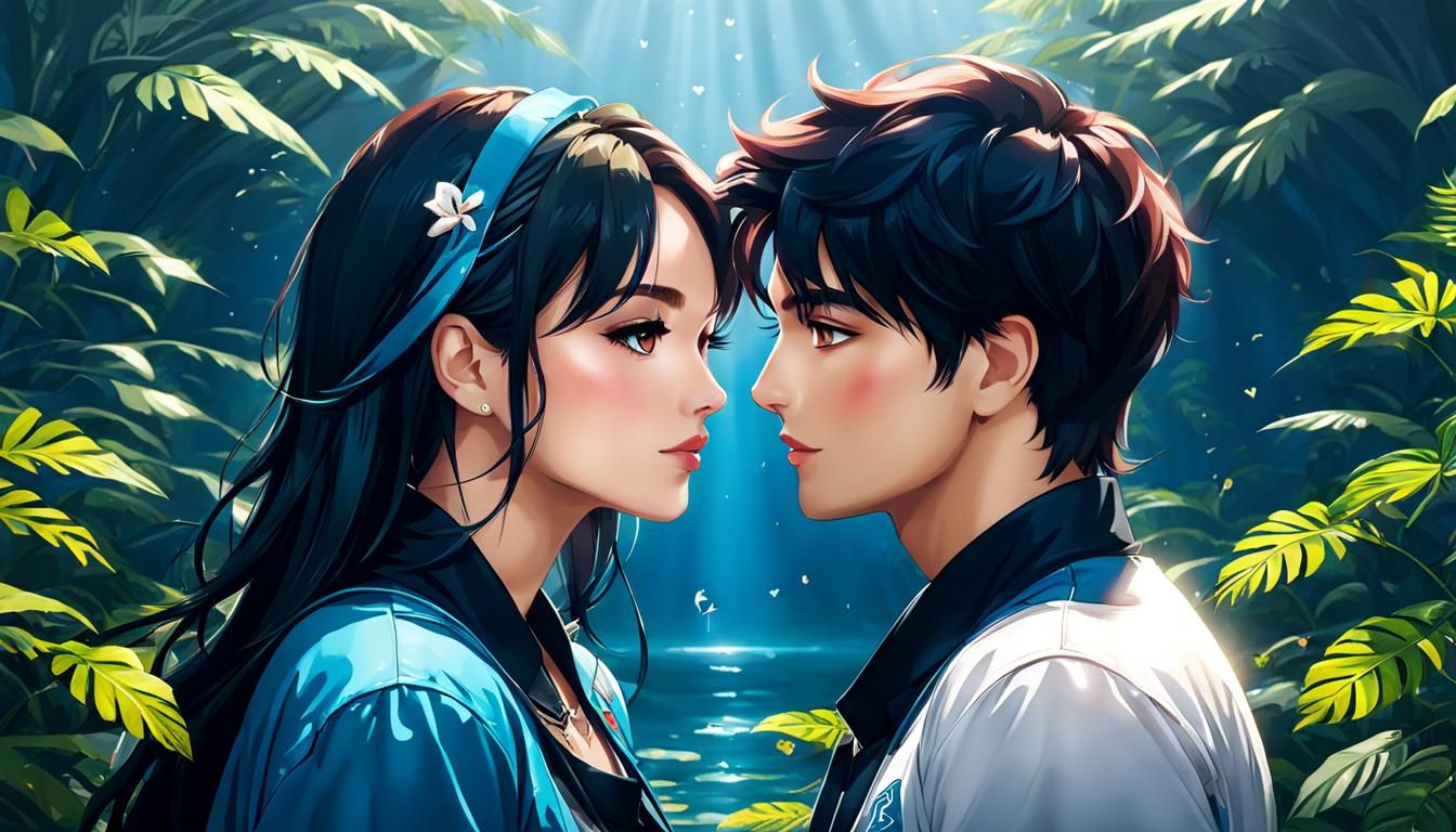 Girl and Boy in Love Illustration
