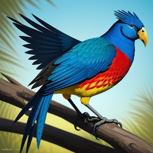 Vibrant Avian Concept Art in the Style of Wildlife Illustrat...