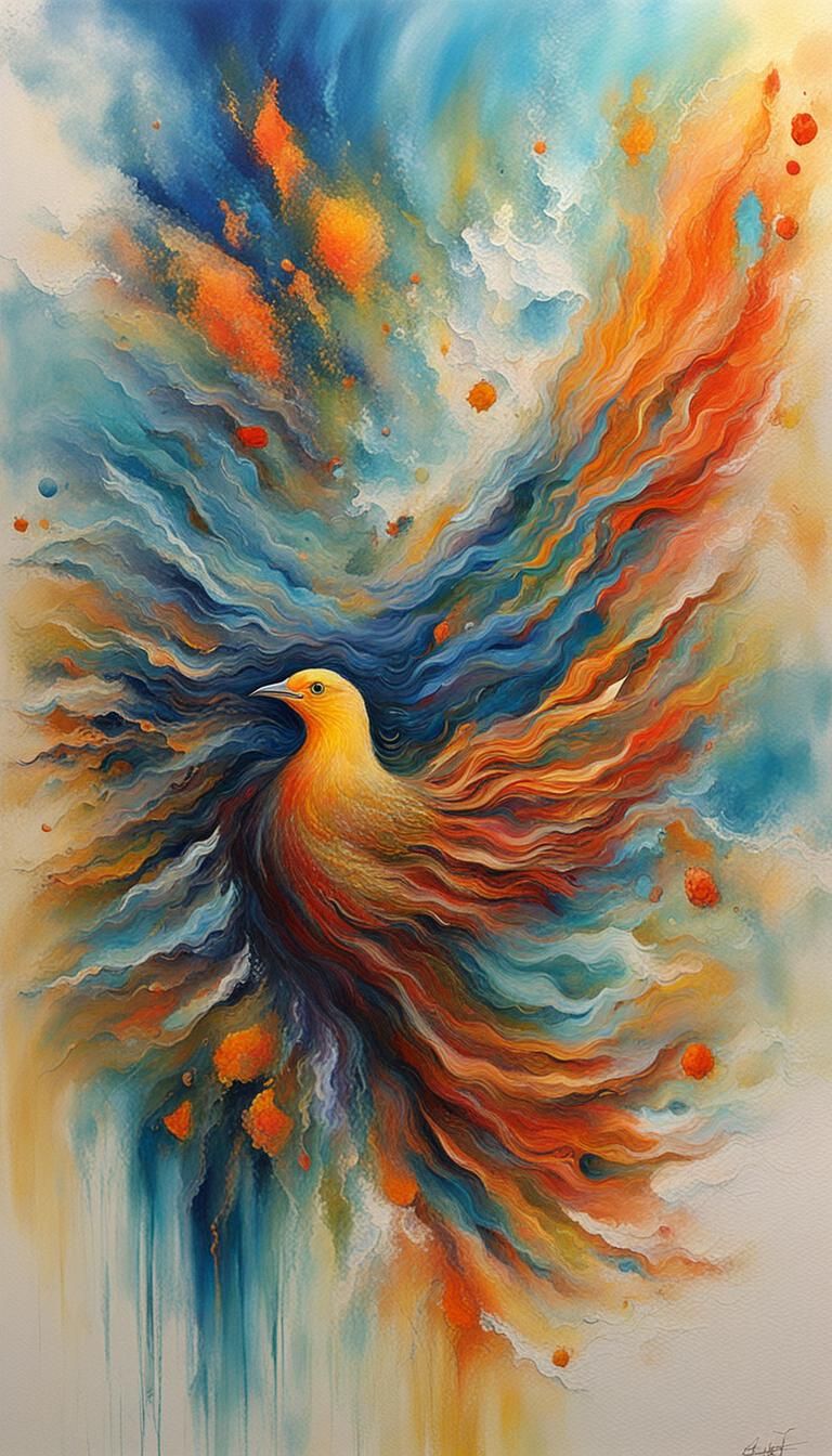 Abstract Spirit of Peace in Complementary Colors