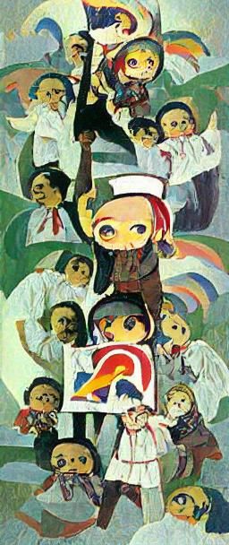 Chibi Character in Socialist Realism Style