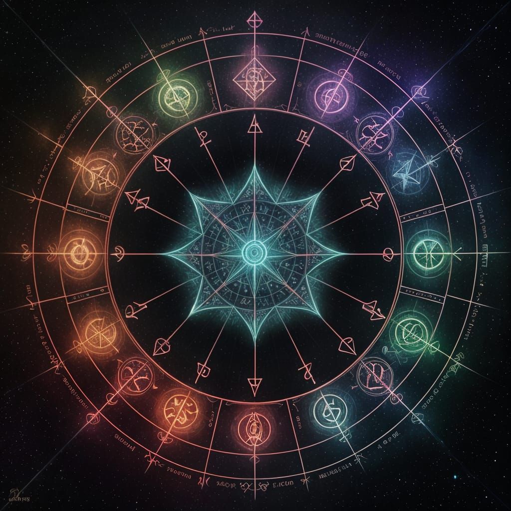 Demonic Astrology Chart with Cosmic Runes
