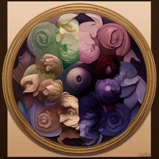 Yin Yang Portrait in Aetherpunk Art Deco Style