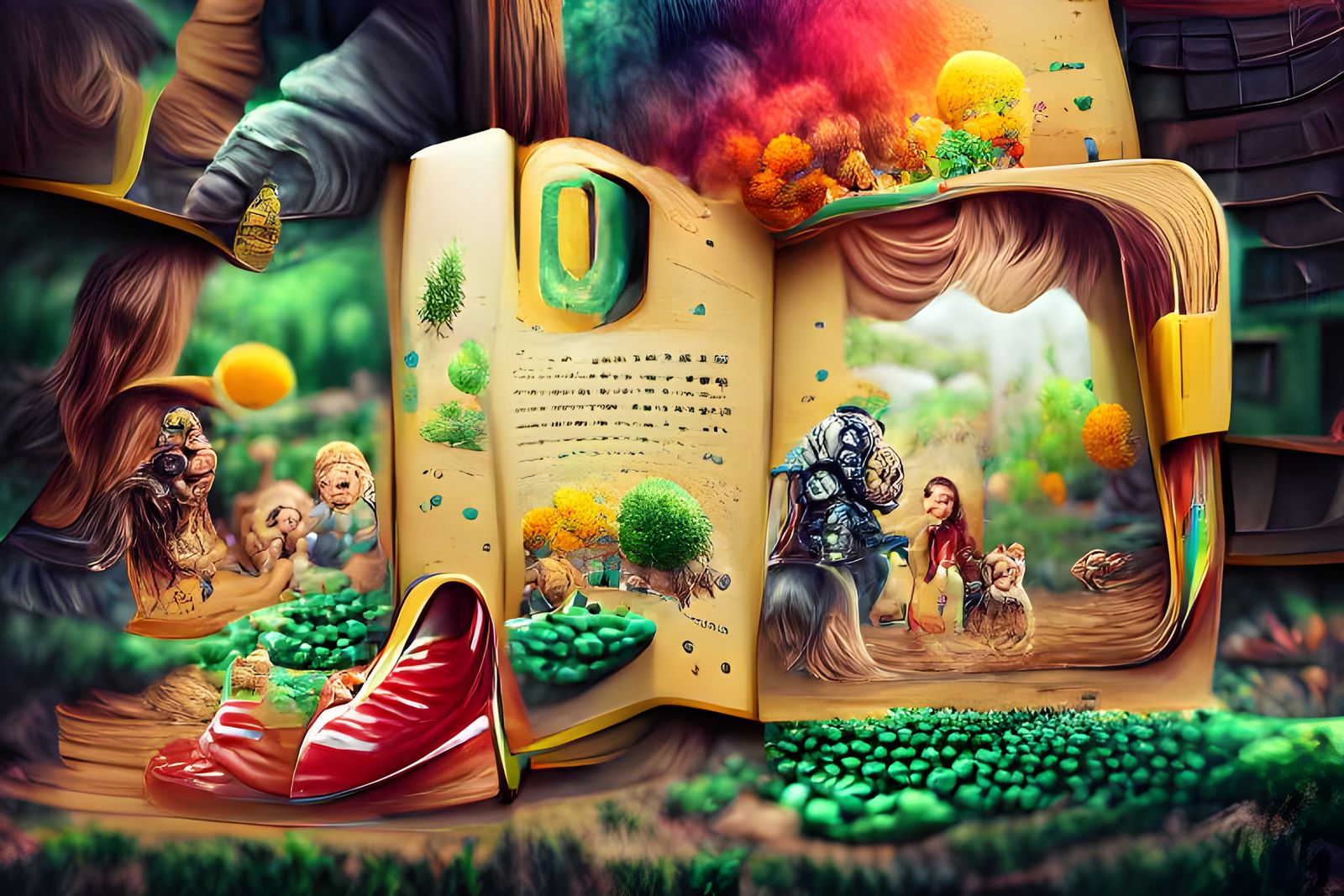 Detailed Wizard of Oz Storybook Illustration