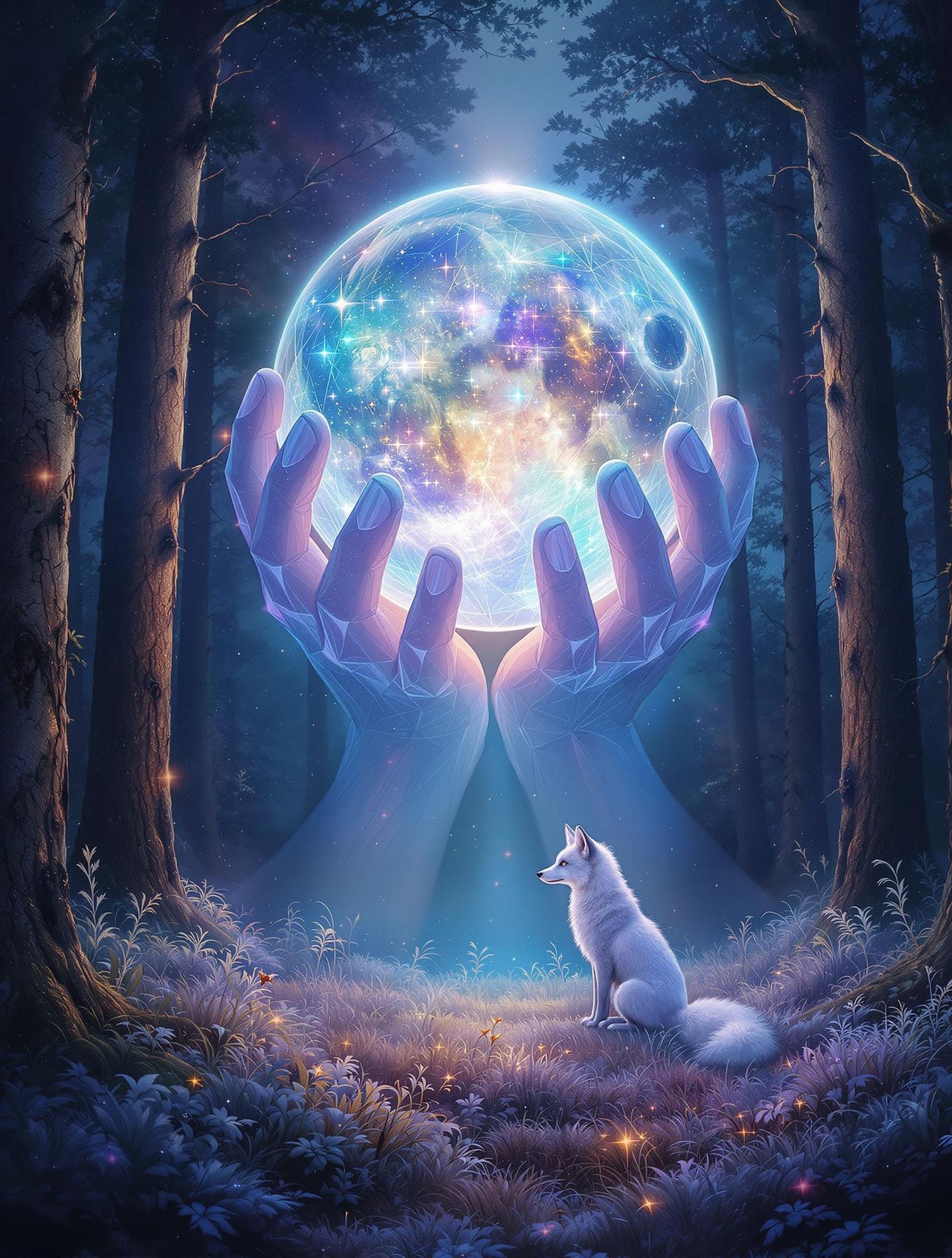 Ethereal Moonlit Scene in Digital Painting