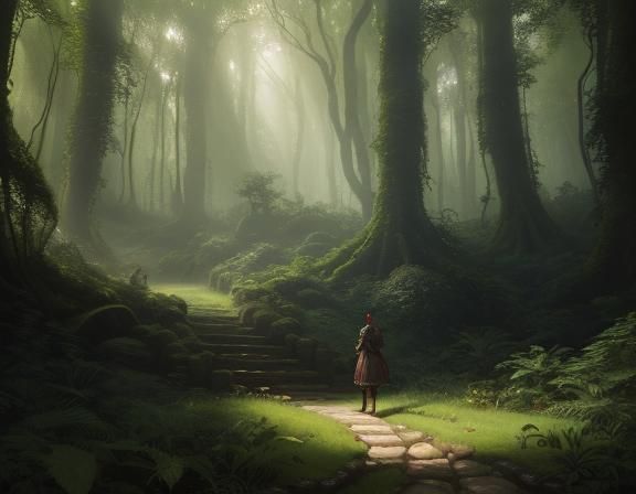 Voluptuous Elf Portrait in Mystical Forest