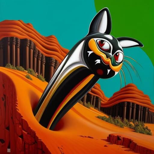 Surreal Abstract Matte Oil Painting in Vibrant Colors