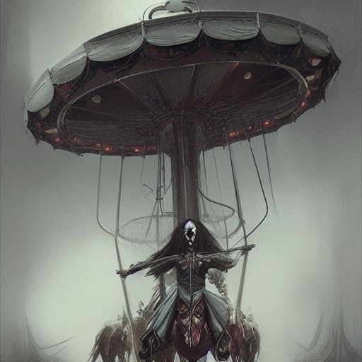 Sinister Carousel of Death in a Gothic Style