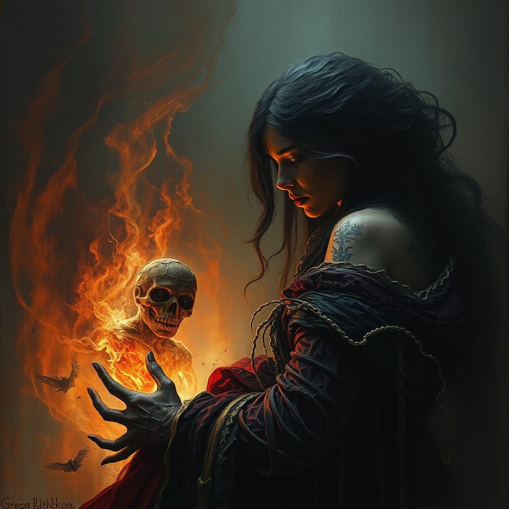 Surreal Horror Landscape in Dark Gothic Style