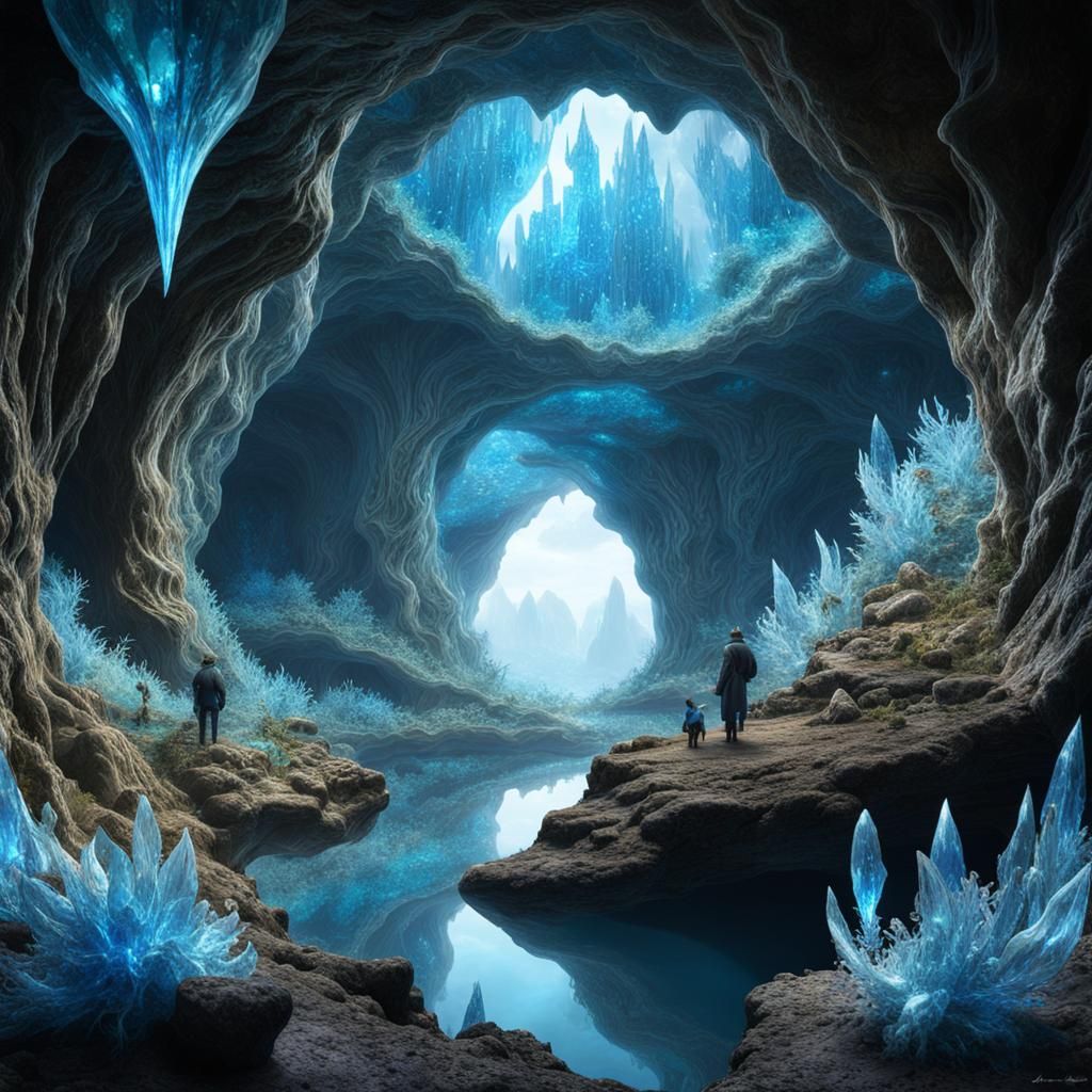 Bioluminescent Crystal Cave: A Fantasycore Masterpiece