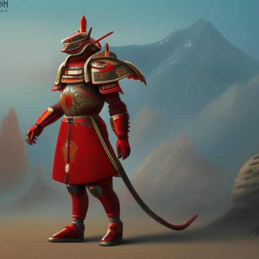 Joe Camel Samurai in Detailed Matte Painting
