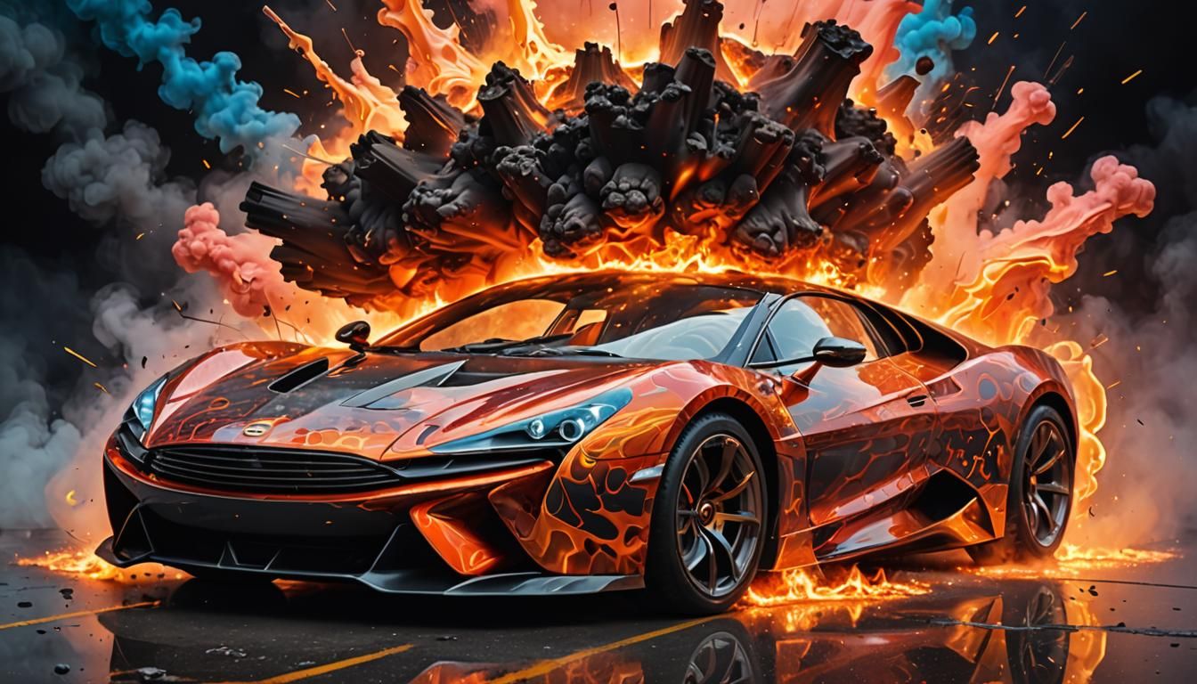 Futuristic Supercar Supernova in Surreal Style