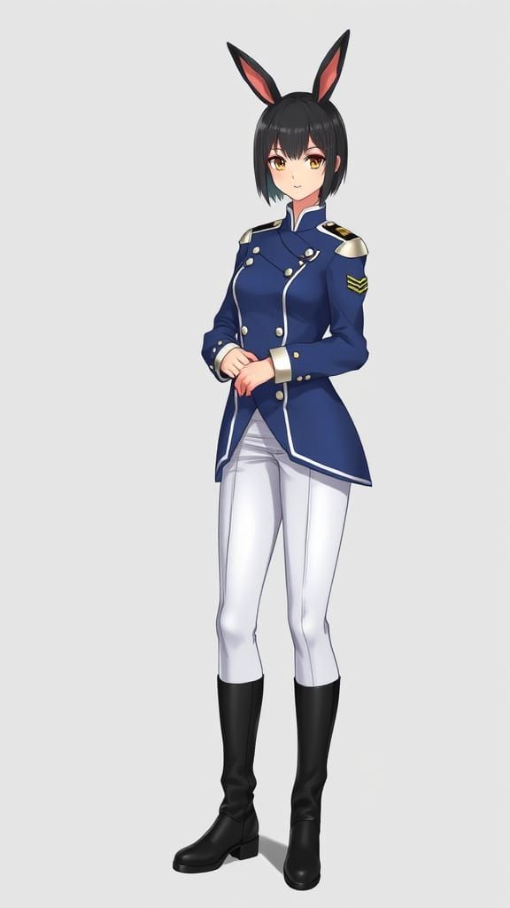 Hyper Realistic Kemonomimi Space Force Officer in Uniform