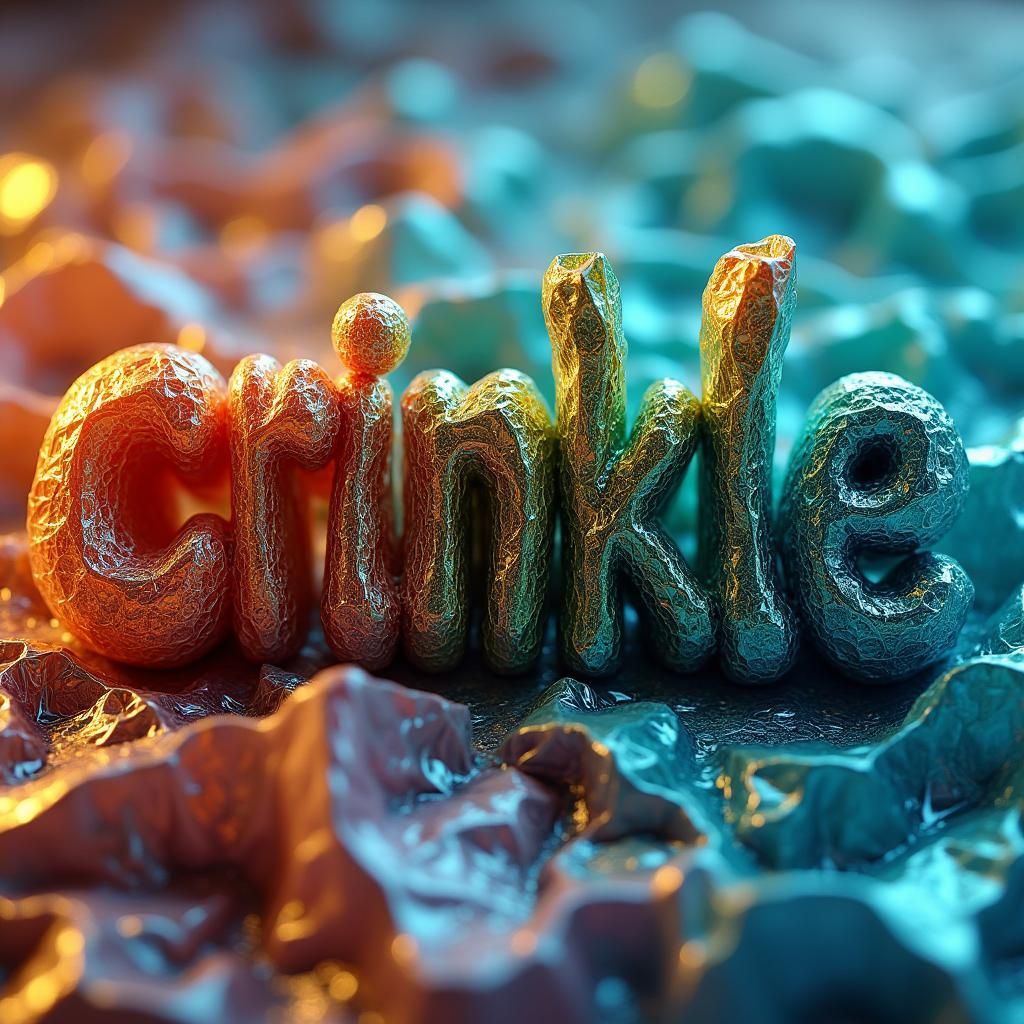 Crinkle in Cellophane: 3D Render in Ombre Style