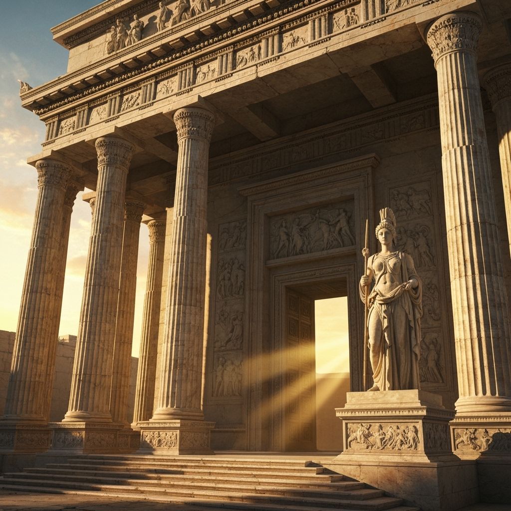 Grand Temple of Athena Entrance at Dawn