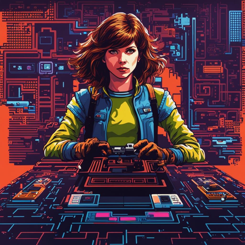 Anna Kendrick as 1980s Atari Game Character