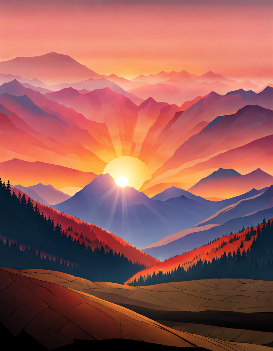 Mountain Sunrise Scenery