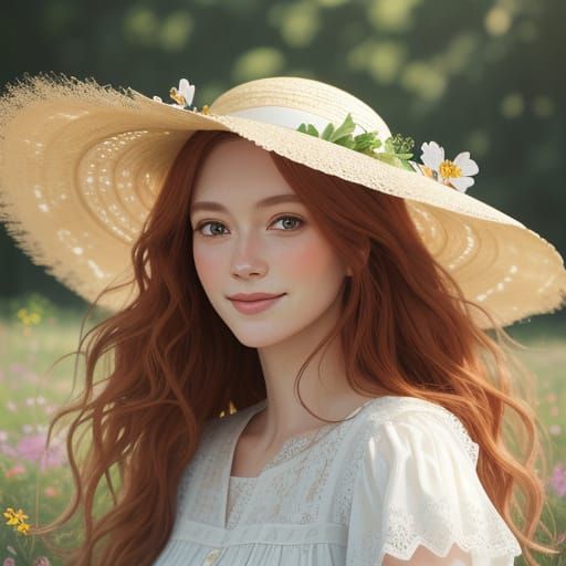 Young Woman Portrait in Impressionistic Style