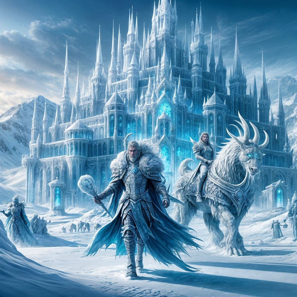Majestic Winter Kingdom Castle Dominates Frosty Landscape