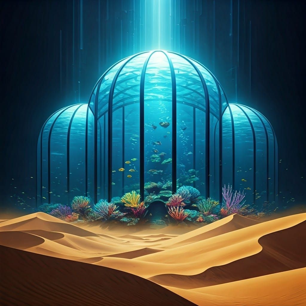 Desert Aquarium: A Surreal Matte Painting Oasis