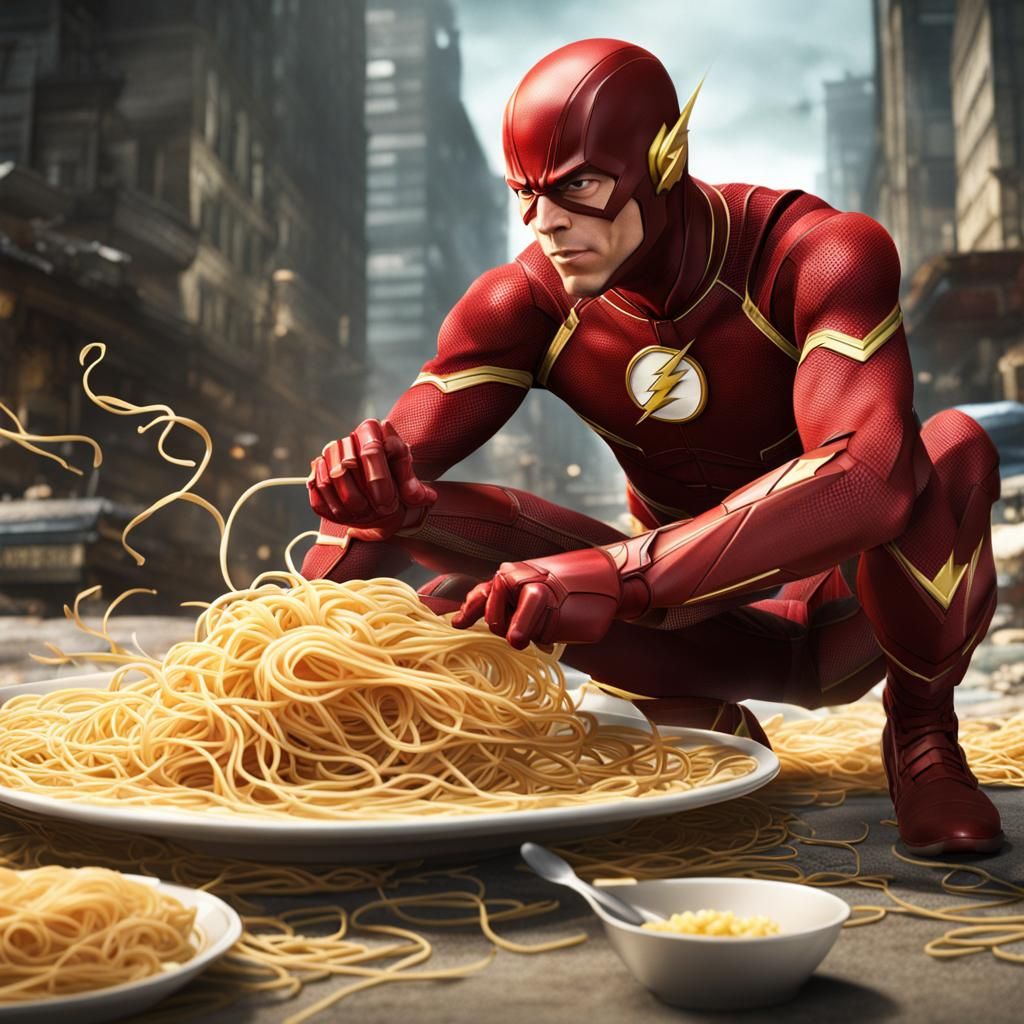 The Flash Eating Spaghetti: 64K UHD HDR