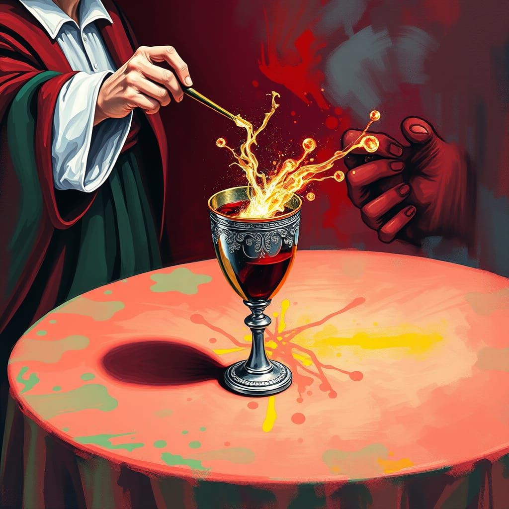 Elegant Goblet Vanishes in a Burst of Magic