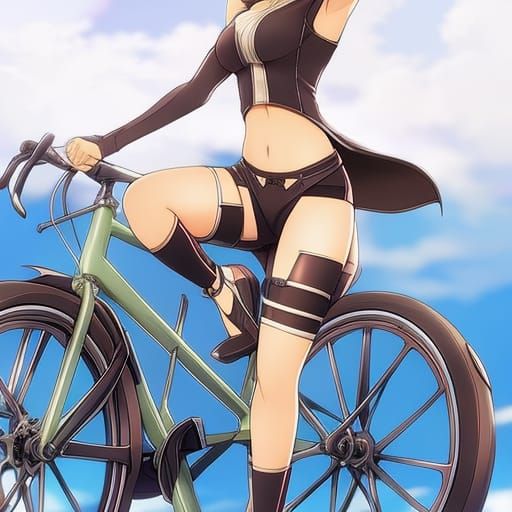 Anime Style Gym Woman in Bicycle Shorts