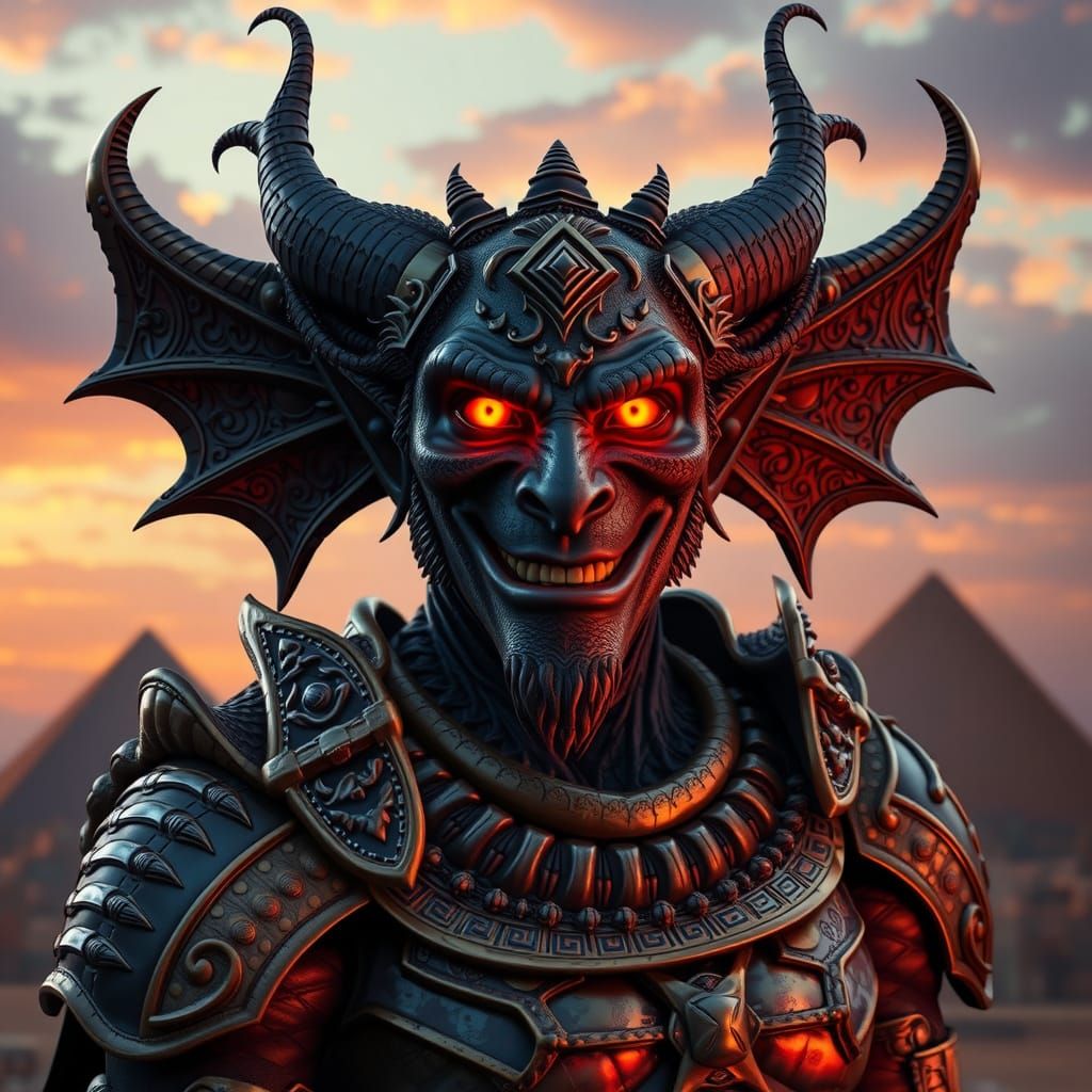 Friendly Pazuzu Portrait in Hyper-Detailed Style