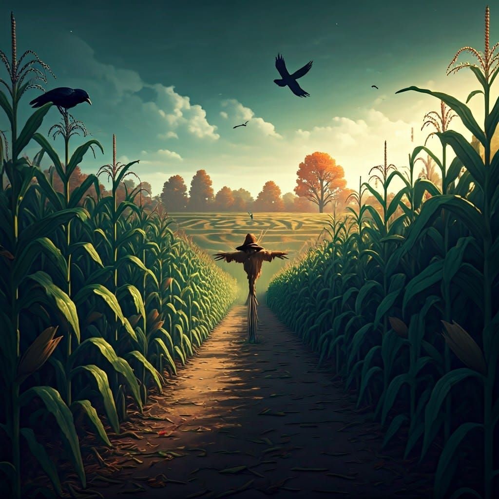 Autumn Corn Maze Pixel Art