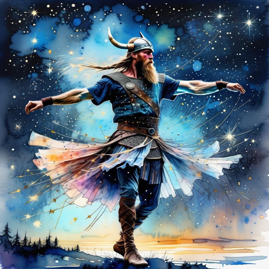 Viking Ballerina Dancing Under the Stars