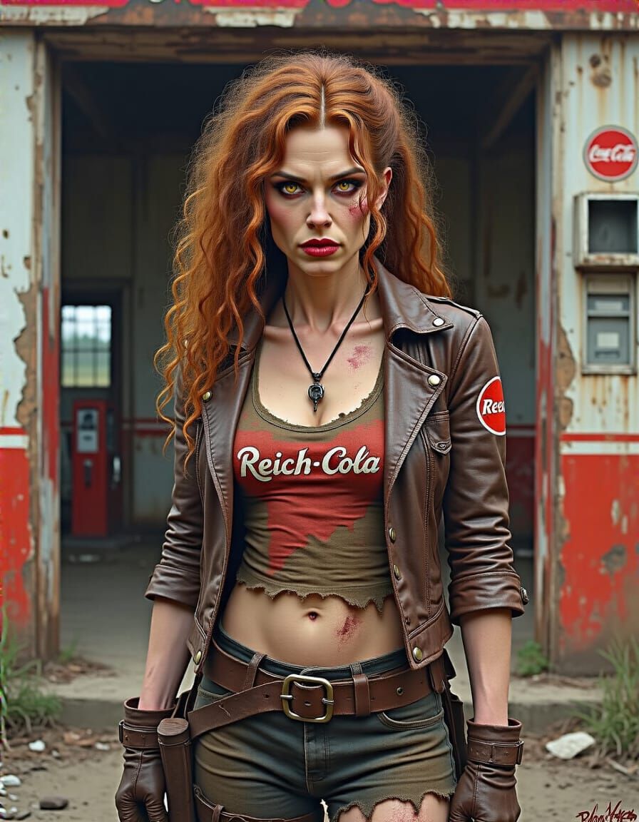 Post-Apocalyptic Transgender Woman in Oil Painting Style