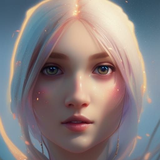 Detailed Fantasy Princess Portrait in Triadic Colors