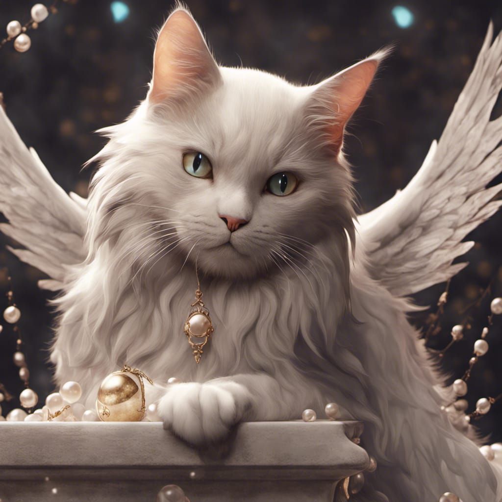 Angel Cat Fantasy Concept Art in 8K