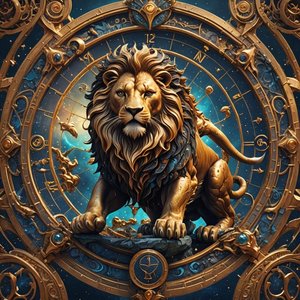 Detailed Leo Zodiac Sign Fantasy Art
