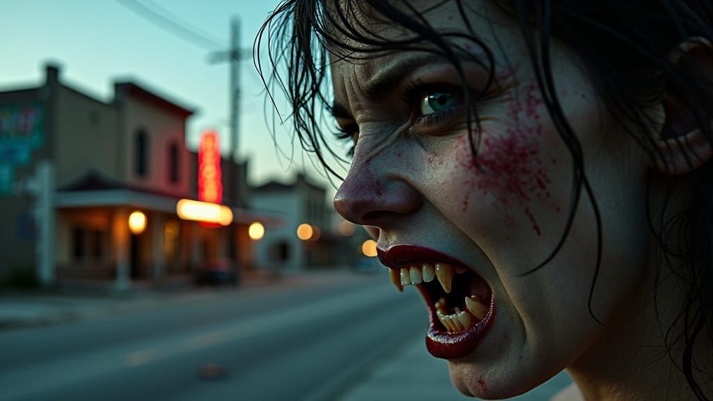 Weathered Vampire's Face in Dark Fantasy Style