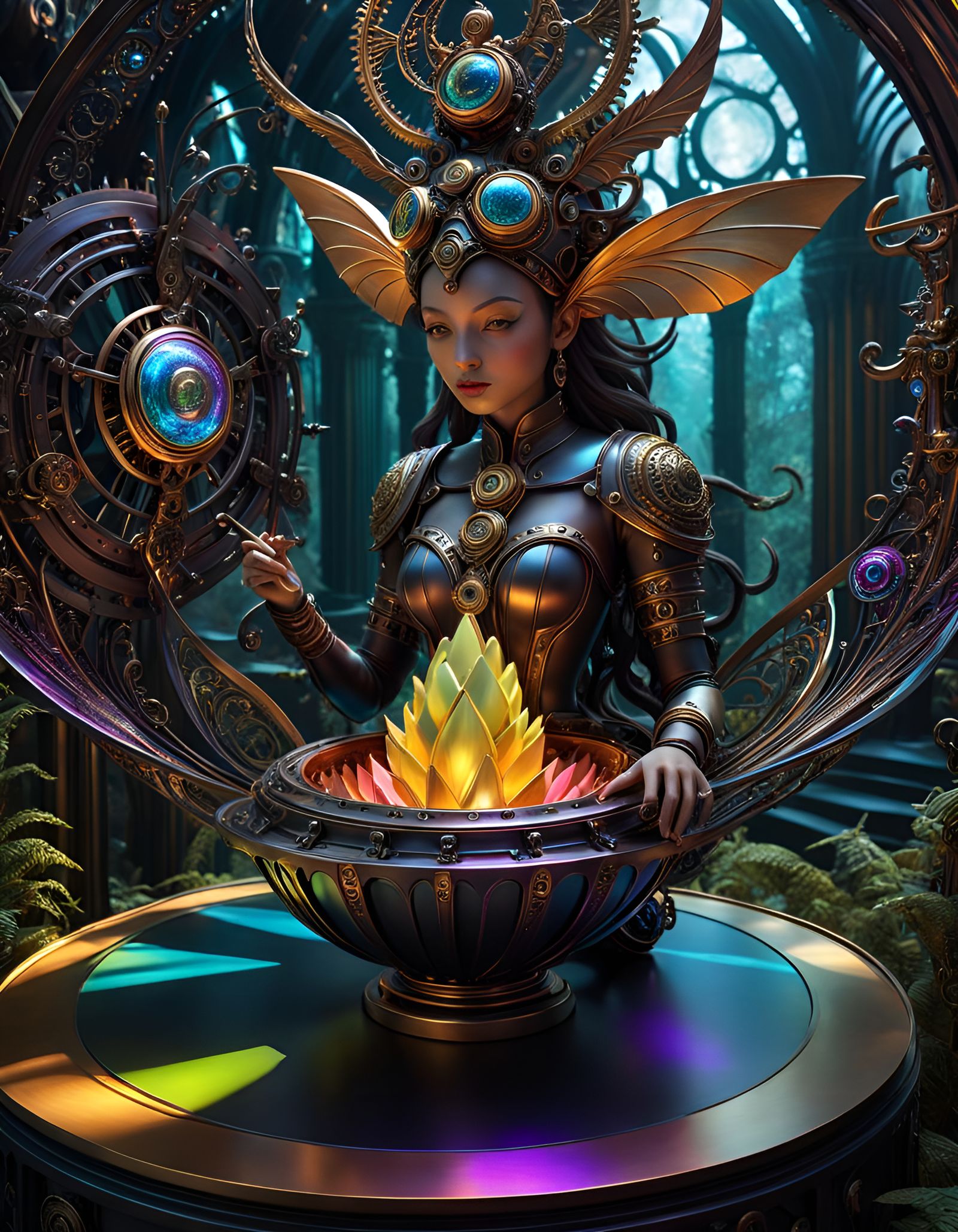 Metallic Mythical Creatures in Steampunk Fantasy