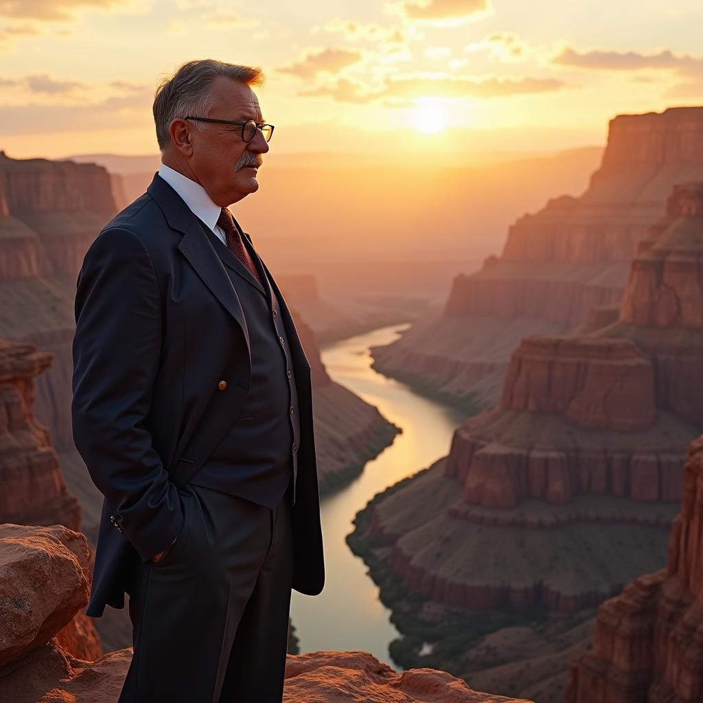 Theodore Roosevelt's Grand Canyon Speech in Hyperrealism