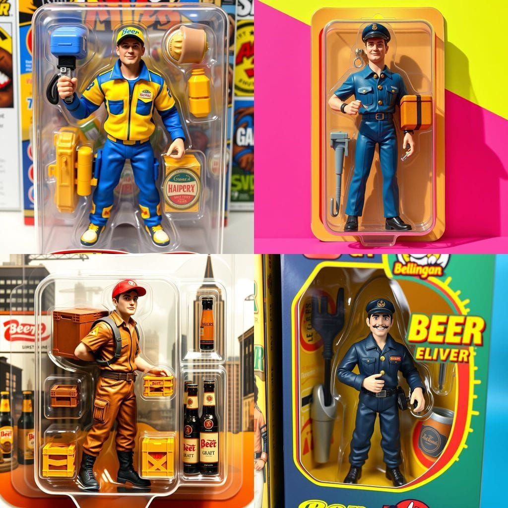 Action Figure Beer Delivery Guy in Uniform Packaging