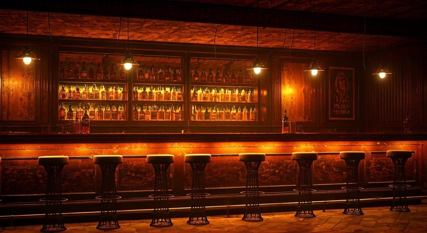 Vintage Tropical Nightclub in Warm Ambiance