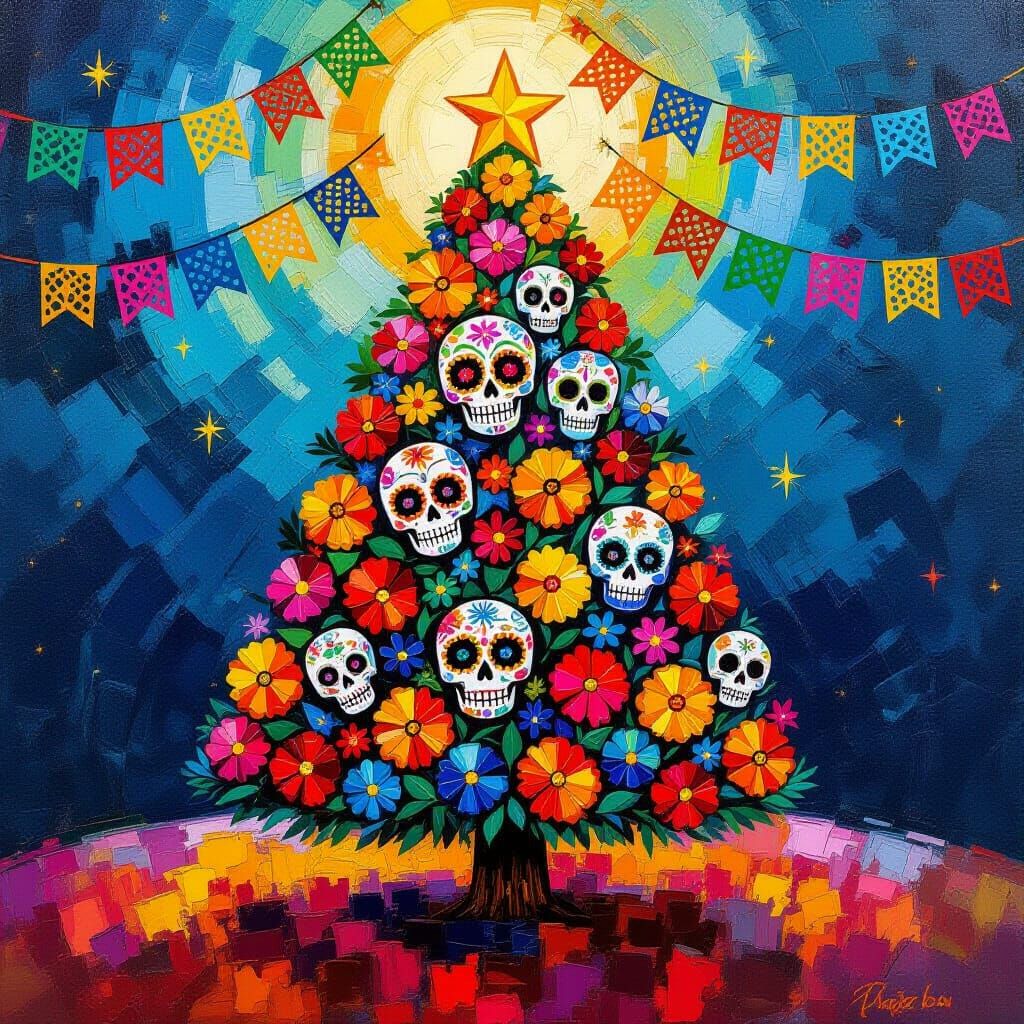 Day of the Dead Christmas Tree Masterpiece