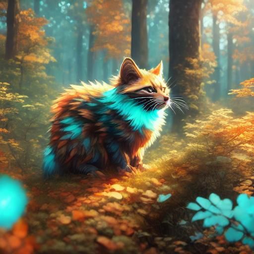 Raccoon Wizard in Mystical Forest: Fantasy Concept Art