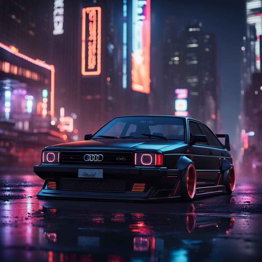 Cyberpunk Audi 80 Quattro Illustration